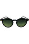 Lea Unisex Sunglasses Black Frame with Round Green Glass