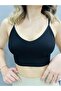 Seamless ribbed crop/bustier with black string straps - 5