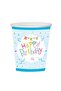 Happy Birthday Blue Cardboard Plate Cup Set for 8 People - 5