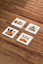 Halloween Pumpkin Themed Natural Stone Travertine Coasters Set of 4 - 3