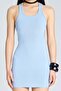 1539 Open Back Combed Cotton Baby Blue Dress - 4