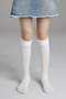 Girls' White Pretty Micro 40 Knee-Length School Socks 2 PCS