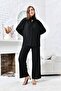 Women's Wide Leg Trousers Set with Chest Pocket - 4