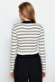 Siyah Crop Polo Yaka Triko Body Hırka TWOAW24HI00384 - 6