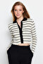 Siyah Crop Polo Yaka Triko Body Hırka TWOAW24HI00384
