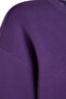 Mor Oversize/Rahat Kesim Basic Bisiklet Yaka Kalın/İçi polarlı Örme Sweatshirt TWOAW24SW00102 - 7