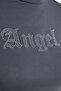 Anthracite Stone Slogan Printed Cotton Stretchy Stand-Up Collar Fitted Knitted Blouse TWOAW24BZ00265 - 7
