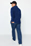 Lacivert Regular Beli Lastikli Jeans Bol Kot Pantolon TMNAW24JE00025 - 3