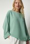 Women's Aqua Green Bat Sleeve Flowy Ayrobin Blouse TO00084