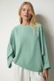 Women's Aqua Green Bat Sleeve Flowy Ayrobin Blouse TO00084 - 3