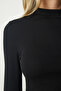 Women's Black and White High Collar Ribbed Camisole 2 Pack Crop Blouse ub00175 - 3