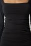 Women's Black Square Neck Gather Detailed Sandy Dress YK00070 - 5