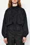 Black Oversize Water Repellent Raincoat Slim Coat TWOAW24MO00303 - 4