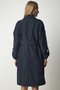 Women's Navy Blue Belted Seasonal Trench Coat DD01254 - 7