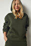 Women's Khaki Hooded Ribbed Tracksuit Set DD00762 - 6
