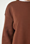 Women's Brown Raised Oversize Knitted Sweatshirt NJ00131 - 3