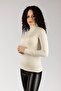 Women's Long Sleeve Turtleneck Lycra Cream Combed Cotton Body