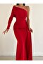 Maxi Length One Shoulder Imported Crepe Fabric Evening Dress Prom Engagement Wedding - 3