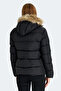 Guest Women's Hooded Puffer Black Coat & Jacket - 2
