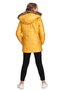 Furry Girl's Puffer Jacket with Pockets and Hood - 4
