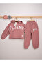 Girl's Cotton Printed Hooded Long Sleeve Tracksuit Set