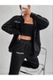 Sierra Nevada Printed Cardigan Jogger - Black Winter Oversize Hooded Cardigan Sweatpants Set