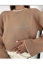 Oversize Women's Sweater with Embroidered Edge - 2