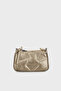 Removable Chain Logo Printed Patterned Double Zipper Compartment Bag BAG
