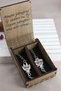 Set of 2 Fire and Water Silver Color Double Lover Best Metal Bracelet with Written Gift Box