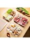 Large 3-Piece Frozen 4-Compartment Food Dispenser Meat and Vegetable Storage Container - Rosehead Meat Grinder Organizer - 4