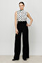 Crepe Fabric Wide Leg Trousers - 2