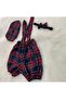 LACİ PLAIDED CHILDREN'S STRAP SHORTS SALOPET & RESSAM HAT & BOW TIE SET - CAKE BUMPER- BIRTHDAY - 3