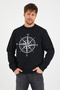 Store Printed Men's Sweatshirt with Fleece Inside Outdoor Regular Fit Sweatshirt