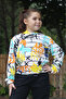 hooded, patterned, elasticated waist girl sweatshirt 7-14 years old - 6