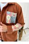 Stamp Shirt Oversize Shirt Pocket Ethnic Pocket Detailed Casual Stamp Thick Jacket Shirt - 2