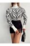 Patterned Crop Sweater