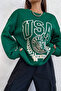 USA Printed Nefti Oversize Crew Neck Sweatshirt - 3