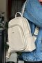 Stone Color Women's Multi-Compartment Adjustable Strap Backpack 4026-Gb
