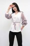 Gathered Chiffon Sleeve Blouse Ecru - 2