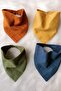 4 Pieces 100% Organic Cotton Double Layer Muslin Baby Scarf & Drool Bib with Two Snaps