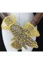 Lara polka dot evening dress bridal gloves yellow - 2
