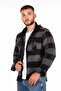 Hooded Zippered Unisex Checkerboard Pattern Lumberjack Shirt - 3