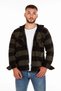 Hooded Zippered Unisex Khaki-black Lumberjack Shirt - 4