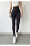 Women's Black Fleece Lined High Waist Wide Belt Tights - 5