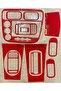 Honda Civic 2001 - 2005 Torpedo, Console, Trim, Chest Cover Set Red Color