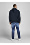Hooded Collar Navy Blue Men's Sweatshirt12163777_JJECORP LOGO SWEAT HOOD NO - 3
