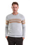 Gray Comfort Fit Plain Woolen Crew Neck Casual Sweater - 4