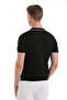 Black Regular Fit Patterned Cotton Polo Collar Casual T-Shirt - 6