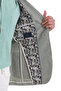 Green Slim Fit Plain Mono Collar Casual Linen Jacket - 5
