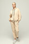 Women's Hooded Kangaroo Pocket Oversize Rubber Leg Zippered Tracksuit Set - 7